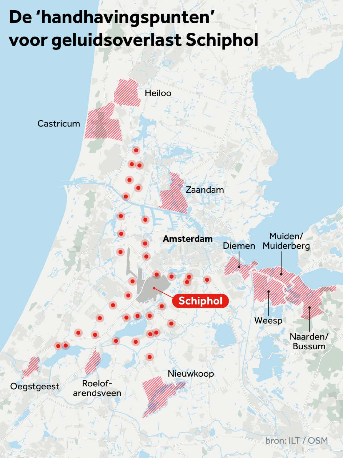 Kaart - Geluidsoverlast Schiphol