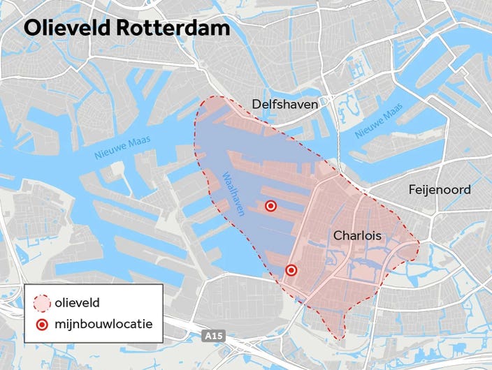 Kaart - Olieveld Rotterdam